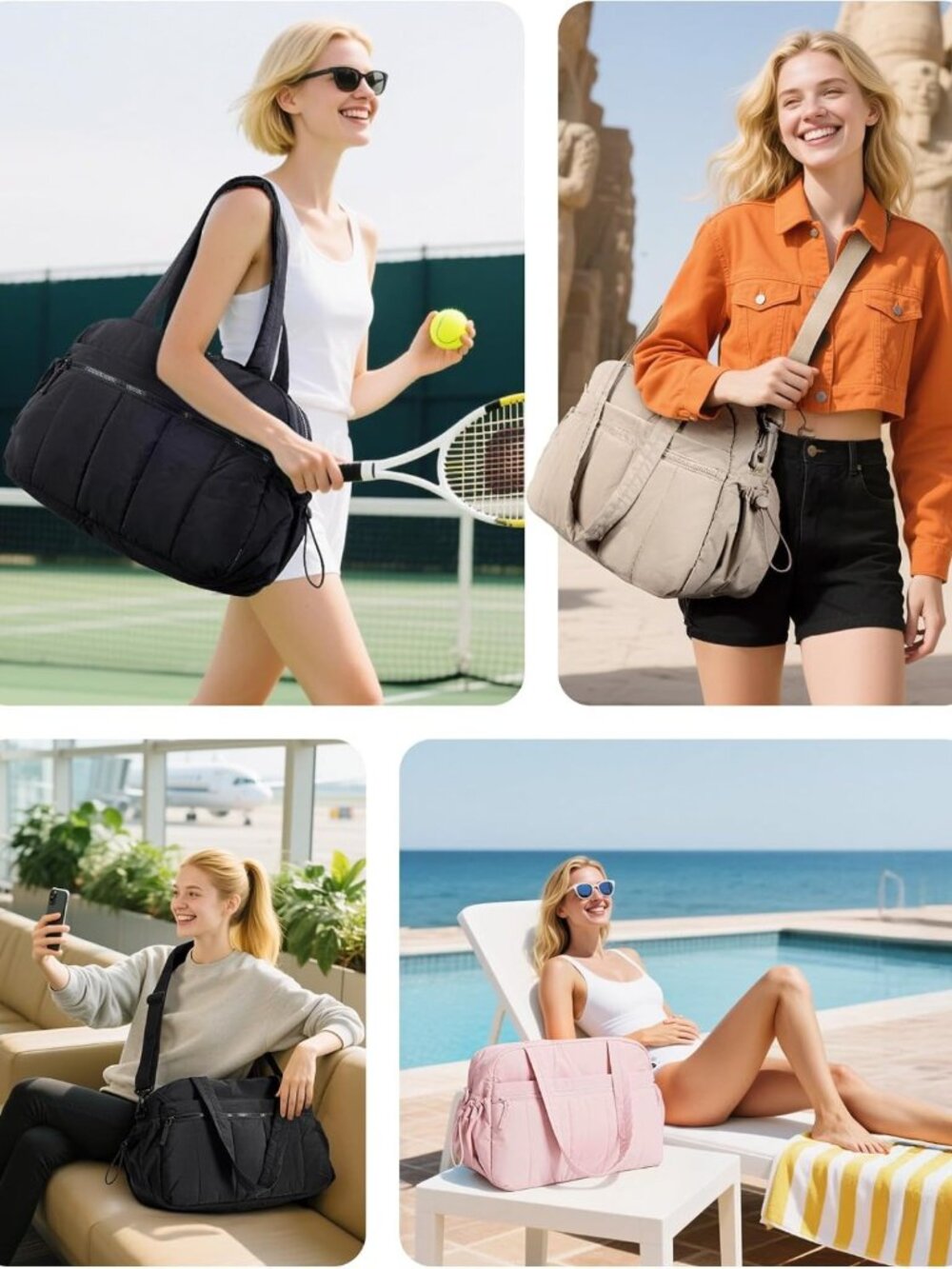 Stylish Duffle Bag for Travel & Gym, Versatile Weekender Carry-On for Women - Picture 6 of 7